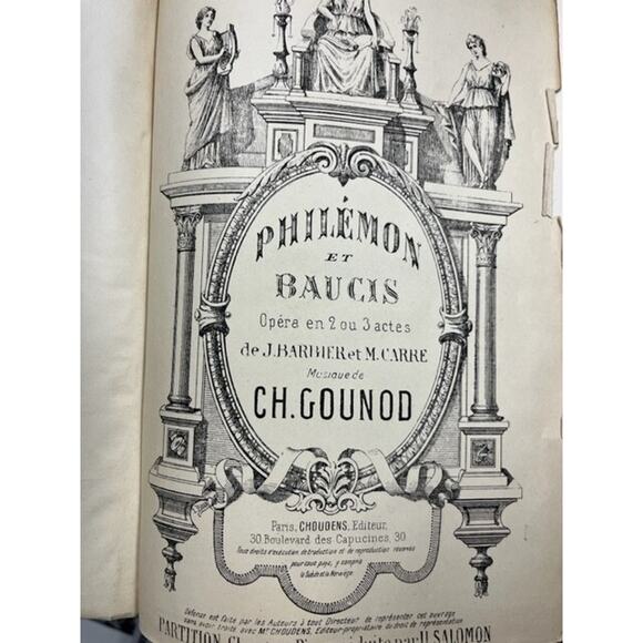 Gounod Charles Philemon Y Baucis Opera Piano Canto ca1890 - Picture 1 of 2